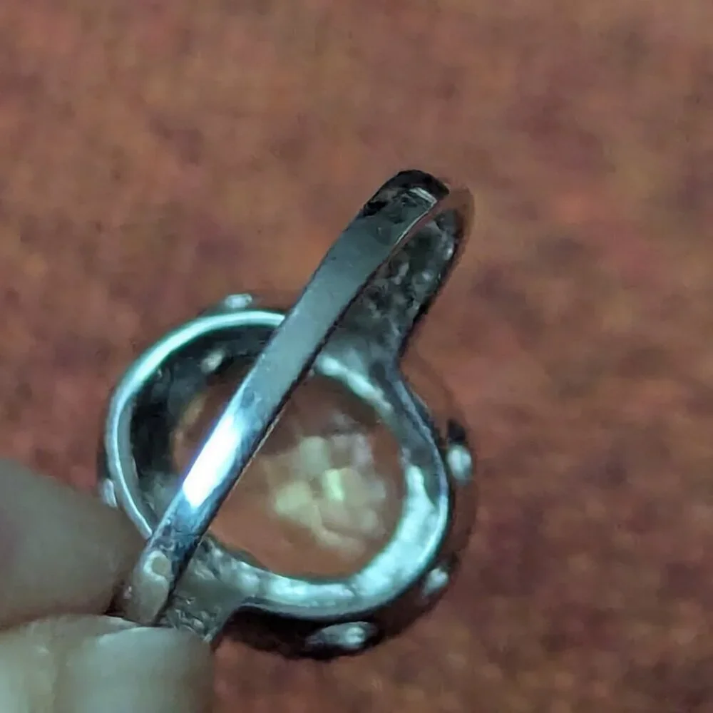 Solitaire Yellow Lemon Quartz Ring Raised‎ Rose Cut Faceted Silver 925 Chunky